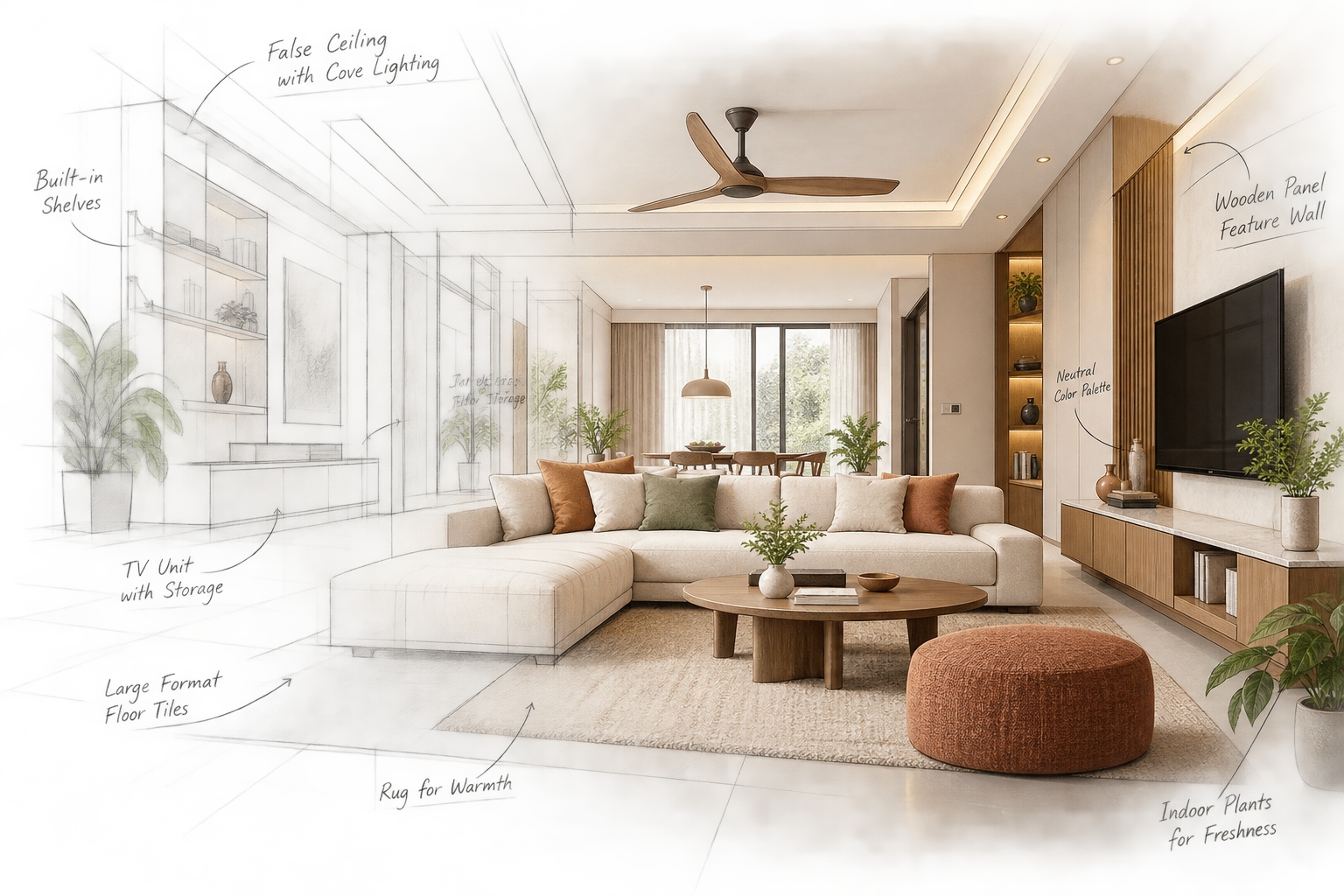 Interior design sketch
